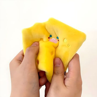 Treat Dispensing Cheese Dog Pet Plush Toy Soft and Interactive