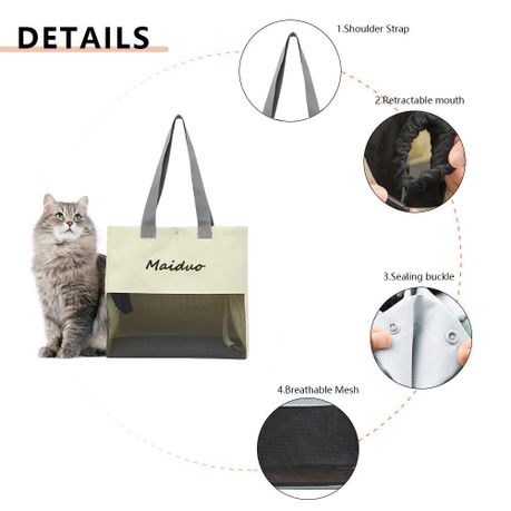 Maiduo Cat Pet Carrier Canvas Bag with Secure Adjustable Frame
