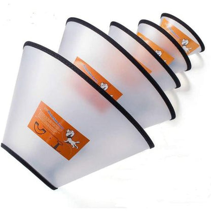 Dog Cone Recovery Collar, Adjustable Protective Collars for Pet Dog & Cat - Transparent