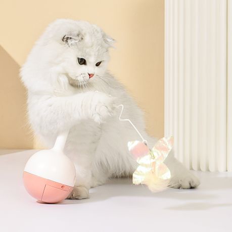 Motion Sensor Interactive Cat Ball Toys with Food Dispenser