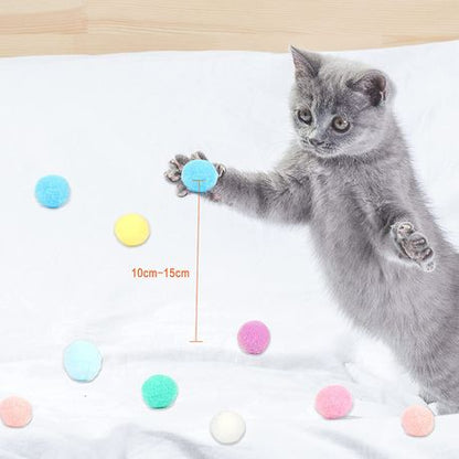 20 Piece Soft Cats Toys Balls 3cm Cat Pompoms Ball Random Colour