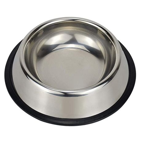 Stainless Steel Dog Bowl with Rubber Base Cat Pet Bowl
