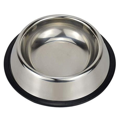 Stainless Steel Dog Bowl with Rubber Base Cat Pet Bowl