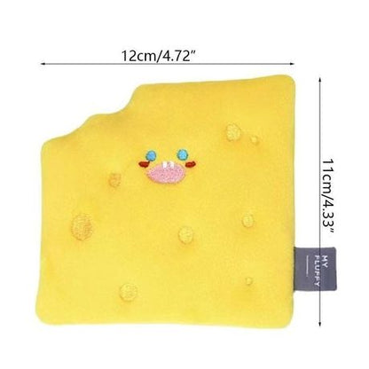 Treat Dispensing Cheese Dog Pet Plush Toy Soft and Interactive