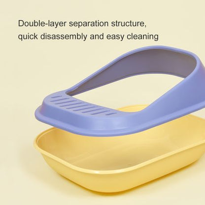 Deluxe Shell Cat Litter Box High Sides with Litter Scoop