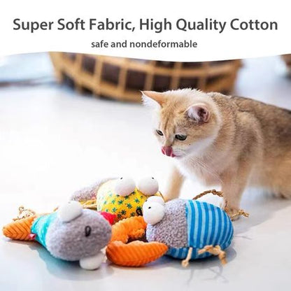 Catch and Scratch Pet Plush Cat Toy with Natural Catnip