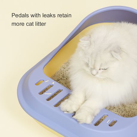 Deluxe Shell Cat Litter Box High Sides with Litter Scoop