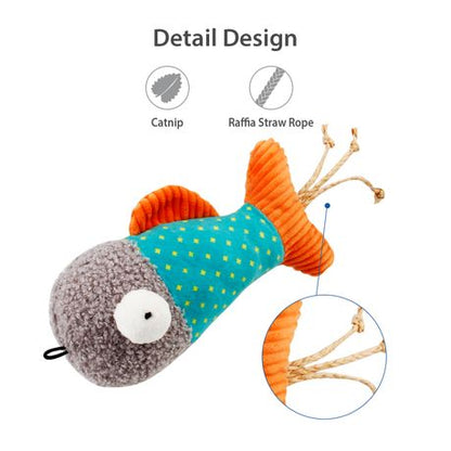 Catch and Scratch Pet Plush Cat Toy with Natural Catnip