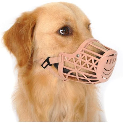 Soft Plastic Dog Muzzle Anti Bite Adjustable Basket Mouth Cover