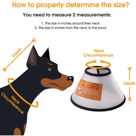 Dog Cone Recovery Collar, Adjustable Protective Collars for Pet Dog & Cat - Transparent