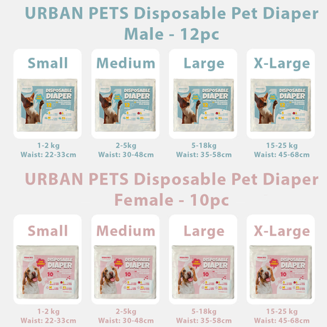 Disposable Female Dog Diapers - 10 Pieces
