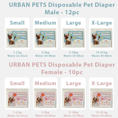 Disposable Female Dog Diapers - 10 Pieces