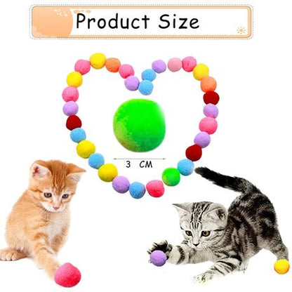 20 Piece Soft Cats Toys Balls 3cm Cat Pompoms Ball Random Colour