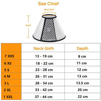 Dog Cone Recovery Collar, Adjustable Protective Collars for Pet Dog & Cat - Transparent