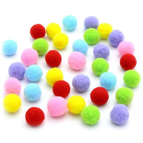 20 Piece Soft Cats Toys Balls 3cm Cat Pompoms Ball Random Colour