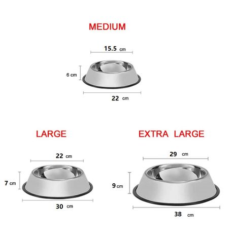 Stainless Steel Dog Bowl with Rubber Base Cat Pet Bowl