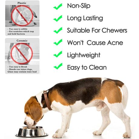 Stainless Steel Dog Bowl with Rubber Base Cat Pet Bowl