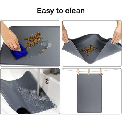 Spill-proof Cat Dog Pet Food Bowl Mat Anti Slip and Stainless