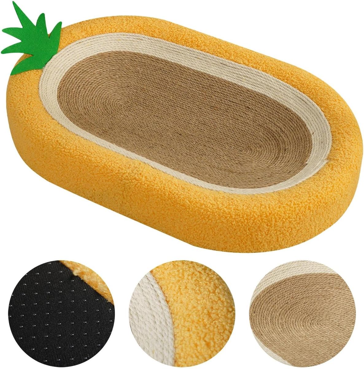 Pineapple Shaped Sisal Cat Scratch Pad and Fleece Pet Bed