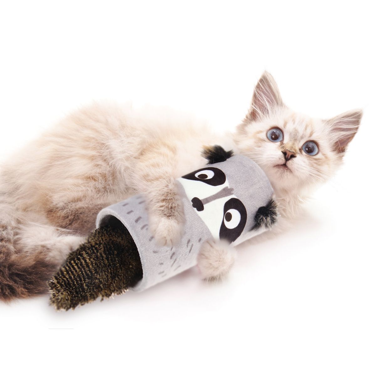 Melody Tube Melody Chaser Racoon w/ Sound Chip Cat Toy