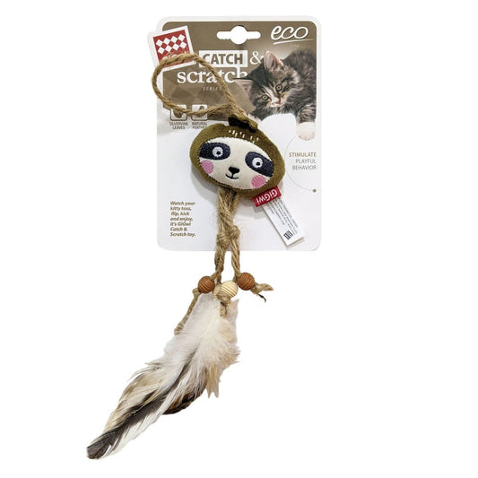 Catch and Scratch Silvervine Cat Plush and Feather Toy