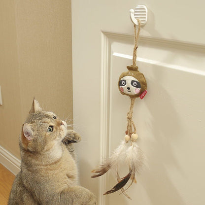 Catch and Scratch Silvervine Cat Plush and Feather Toy