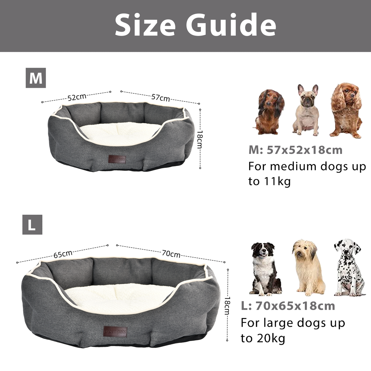 Round Washable Dog & Cat Bed with Removable Cushion