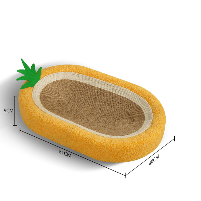 Pineapple Shaped Sisal Cat Scratch Pad and Fleece Pet Bed