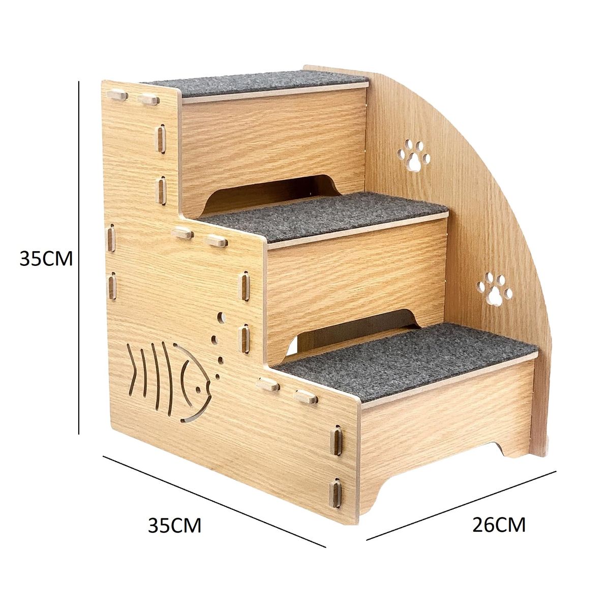 Wooden Cat Dog Pet Support Step Ladder Non Slip