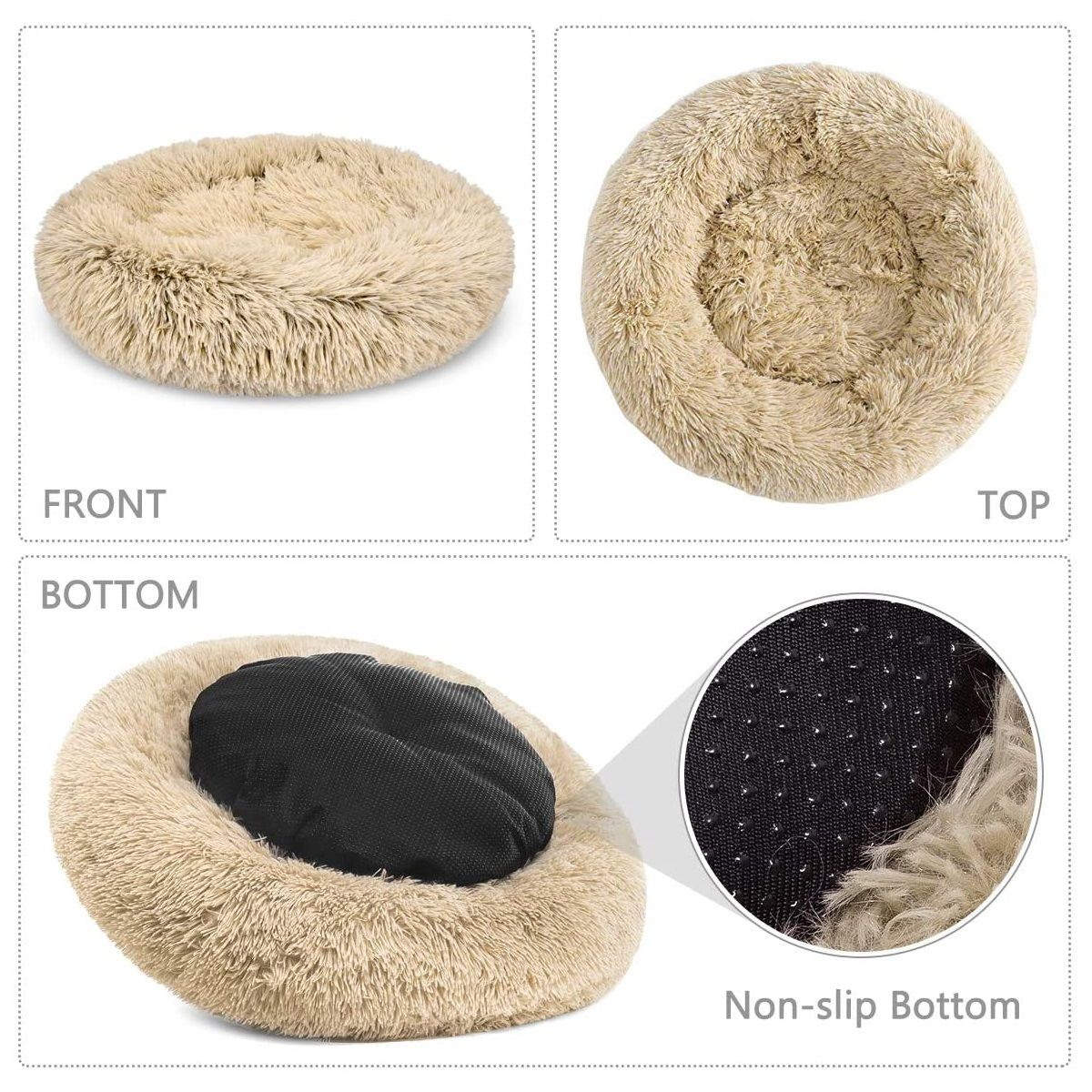 Premium Plush Calming Cuddle Bed for Cats & Dogs