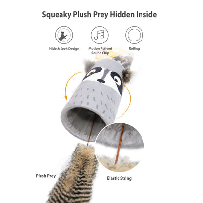 Melody Tube Melody Chaser Racoon w/ Sound Chip Cat Toy