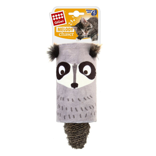 Melody Tube Melody Chaser Racoon w/ Sound Chip Cat Toy