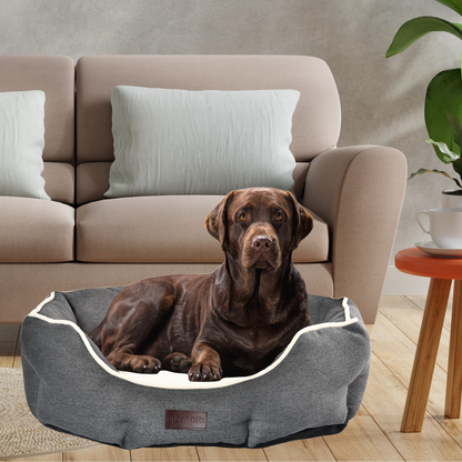 Round Washable Dog & Cat Bed with Removable Cushion