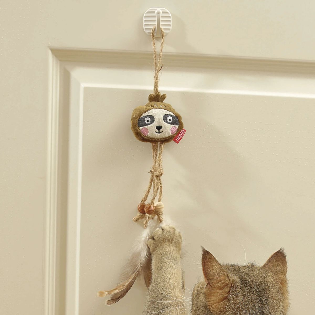 Catch and Scratch Silvervine Cat Plush and Feather Toy