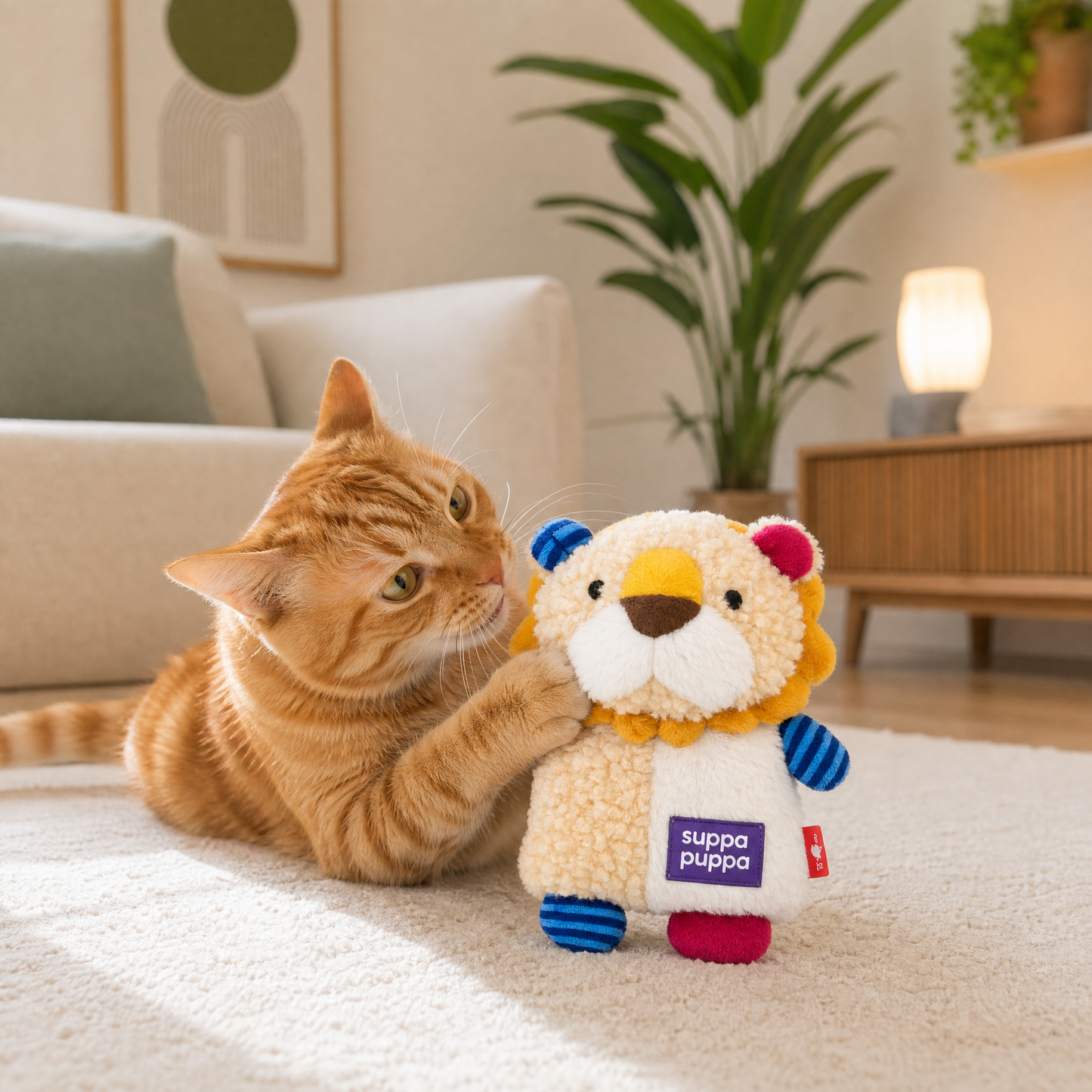 Suppa Puppa Lion Squeaker/Crinkle Inside
